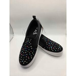 Art Class Hanna Slip-On Fashion Sneakers Size 2 Girls Black Rhinestone Canvas